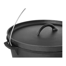 Kociołek garnek żeliwny myśliwski na ognisko grill śr. 37cm 10.75L + NÓŻKI