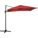 Parasol ogrodowy boczny na wysięgniku kwadratowy 250 x 250 cm bordowy