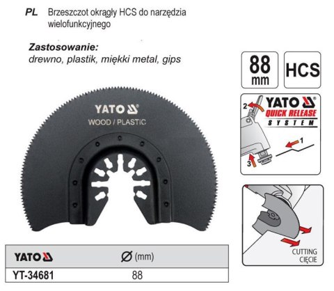 YATO BRZESZCZOT OKRĄGŁY DO NARZĘDZIA WIELOFUNKCYJNEGO HCS 34681