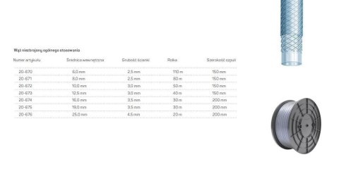 WĄŻ OGÓLNEGO STOSOWANIA 10,0x3,0 50mb ZBROJONY