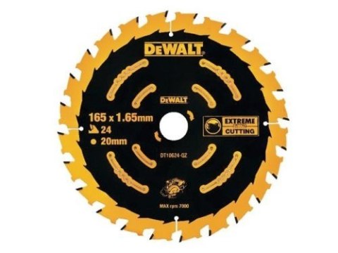 DEWALT PIŁA TARCZOWA DO ZAGŁĘBIARKI 165mmx24zx2,0mm+5`