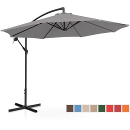 Parasol ogrodowy na wysięgniku okrągły uchylny śr. 300 cm ciemnoszary