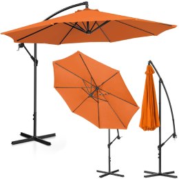 Parasol ogrodowy na wysięgniku okrągły uchylny śr. 300 cm pomarańczowy