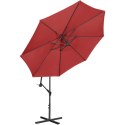 Parasol ogrodowy na wysięgniku okrągły uchylny śr. 300 cm bordowy