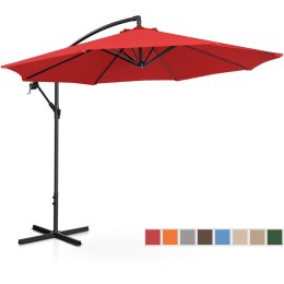 Parasol ogrodowy na wysięgniku okrągły uchylny śr. 300 cm czerwony