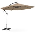 Parasol ogrodowy na wysięgniku okrągły uchylny śr. 300 cm szarobrązowy