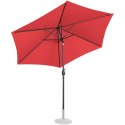 Parasol ogrodowy okrągły duży uchylny z korbką śr. 300 cm czerwony