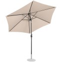 Parasol ogrodowy okrągły duży uchylny z korbką śr. 300 cm kremowy