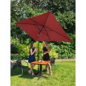 Parasol ogrodowy tarasowy prostokątny z korbką 200 x 300 cm bordowy