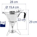 Dozownik lejek pistolet do sosów polew stalowy + stojak 3 dysze 1.8 l