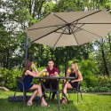 Parasol ogrodowy na wysięgniku bocznym uchylny okrągły śr. 300 cm kremowy