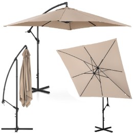 Parasol ogrodowy na wysięgniku kwadratowy 250 x 250 cm kremowy