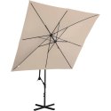 Parasol ogrodowy na wysięgniku kwadratowy 250 x 250 cm kremowy