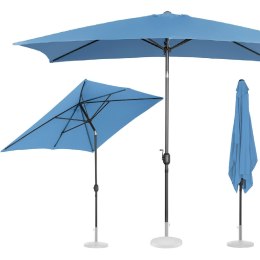 Parasol ogrodowy prostokątny uchylny z korbką 200 x 300 cm niebieski