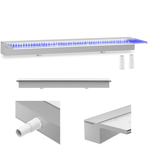 Wylewka wodospadowa kaskada ścienna do ogrodu stawu LED 90 cm wypływ 135 mm