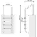 Drabinka do basenu ze stali nierdzewnej 4 stopnie 1820 mm