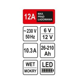 STHOR PROSTOWNIK 6/12V 12A 210Ah LED