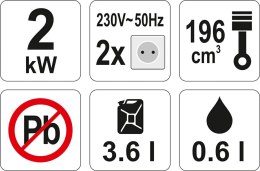 YATO GENERATOR PRĄDOTWÓRCZY 2,2KW AVR