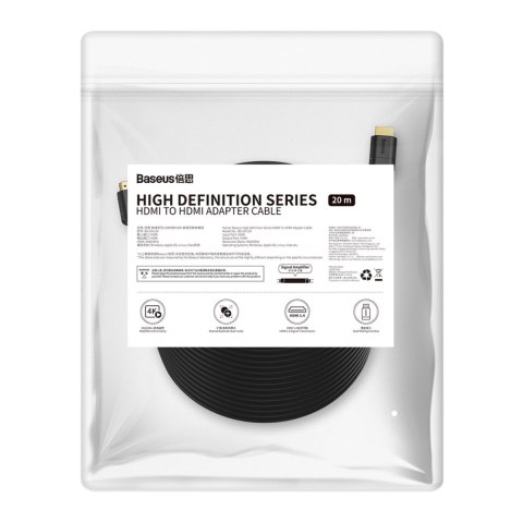Długi kabel przewód HDMI 2.0 1080p 60Hz 20m czarny Długi kabel przewód HDMI 2.0 1080p 60Hz 20m czarny