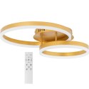Lampa sufitowa nowoczesna LED z pilotem - 2 złote okręgi Lampa sufitowa nowoczesna LED z pilotem - 2 złote okręgi