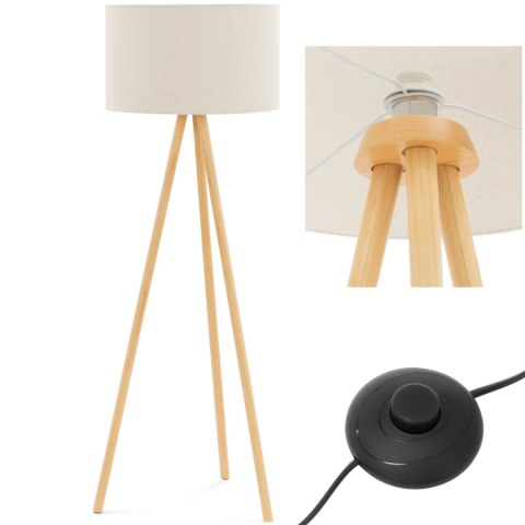 Lampa stojąca podłogowa klosz z tkaniny E27 148 cm Lampa stojąca podłogowa klosz z tkaniny E27 148 cm