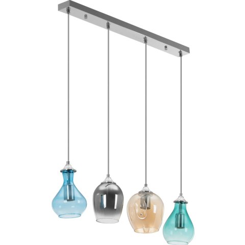 Lampa sufitowa nowoczesna 4 punktowa E27 - szklane klosze Lampa sufitowa nowoczesna 4 punktowa E27 - szklane klosze