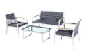 Zestaw mebli aluminiowych RARO z plecioną liną Zestaw mebli aluminiowych RARO z plecioną liną