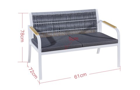 Zestaw mebli aluminiowych RARO z plecioną liną Zestaw mebli aluminiowych RARO z plecioną liną