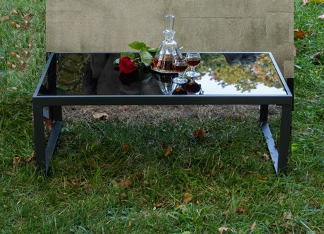 Zestaw mebli balkonowych 2 MOSTRARE z szarego aluminium Zestaw mebli balkonowych 2 MOSTRARE z szarego aluminium
